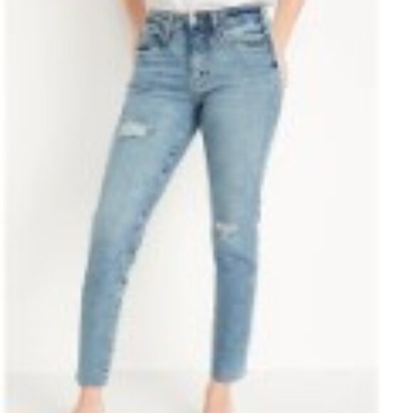 High-Waisted OG Straight Ripped Ankle Jeans - Picture 1 of 1